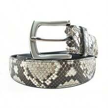 PELGIO パイソン革のベルト 自然色 穴なし Natural - 写真の通り - チェックする 1