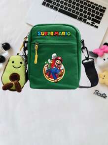 Super Mario Super Mario Super Mario Small Square Bag, Katon Mario Printed Small Square Bag, Multi-Functional And Versatile Crossbody Bag For Campus Students Ladies' Bag, Ladies' Crossshoulder Bag