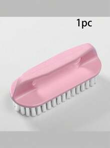 Cepillo de cerdas suaves con agarre cómodo, cepillo de fregar, cepillo de limpieza de ropa, calzado y hogar, cepillo de 3 lados con cerdas suaves, mango largo y almohadilla de fregar de mano, herramienta de limpieza para encimeras, bañeras, ropa y lavado de zapatos