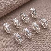 2/4/6 piezas Espaciador de cuentas de circonita cúbica de bronce con baño de oro verdadero de 18K, cuentas sueltas redondas planas con strass para bricolaje para encontrar joyas, hacer joyas, accesorios de moda y regalos creativos de 6/8mm