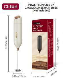 CLITON 电池式奶泡器（不含电池） - 适用于咖啡、拿铁、热巧克力，3 种款式（单头/经典塑料/升级不锈钢），6 种颜色（黑/白/粉/绿/红/蓝） - 圣诞节、圣尼古拉斯节、情人节、新年、乔迁、复活节的完美礼物 - 彩色 - 查看 16