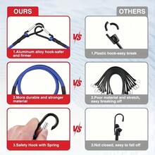 1/2pcs 60cm Heavy Duty Rubber Bungee Cord With Aluminum Alloy Hooks, Sturdy Elastic Rope For Outdoor Tent And Camping Accessories - Multicolor - View 8