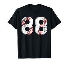 Men's Black Vintage 88 Jersey Number T-Shirt Soft Cotton Breathable Athletic Fit Casual Sports Wear Gym Outdoor Summer$Vel Gifts For Her - Black - View 1