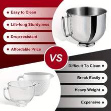Premium 5QT Stainless Steel Mixing Bowl With Handle, Compatible With KitchenAid Stand Mixers, Durable For Baking & Cooking, Kitchenaid Mixer Accessories - Silver - View 7
