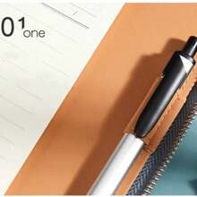商务拉链袋笔记本A5活页本套装学校用品办公多功能会议记录簿配有卡槽和手机支架仿PU皮革活页夹 - A5 - 查看 6