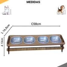 Elevated Feeder With 4 Bowls For Dogs And Cats With Lids - Rust Brown - View 2