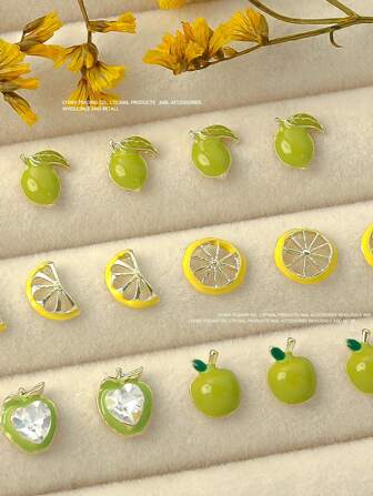 5 件/10 件 3D 柠檬、苹果美甲饰品非常适合夏季 DIY 工艺品、美甲配件、美甲宝石、美甲用品和美甲珠宝美甲饰品