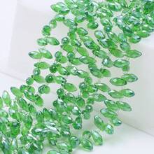 约95颗6*12mm水滴形玻璃珠，彩色镀AB彩吊坠DIY饰品工艺配件，适用于鞋子、包包、发饰、节日礼物、生日礼物 - 6*12mm橫孔水滴 - 查看 29