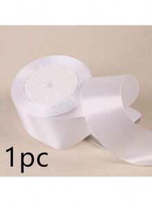 1 条白色缎带，多种宽度：0.6/1/1.5/2/2.5/4/5 厘米、缎带蝴蝶结、彩色缎带、涤纶缎带、礼盒丝缎带、提花缎带 - 白色 - 查看 8