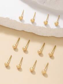 6 pares de pendientes de mujer de estilo simple mate, aptos para uso diario casual y como regalo festivo, juego de joyería