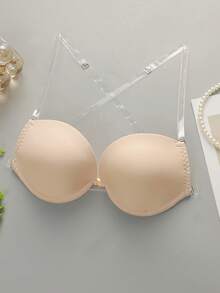 2 pièces Soutien-gorge de couleur unie pour femmes, avec ou sans bretelles, le BONNET n'est PAS très soutenant