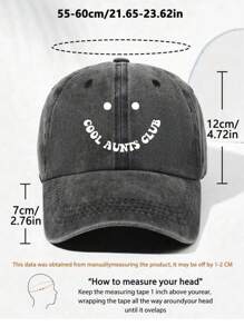 1 Pc Unisex "Cool Aunts Club" Printed Distressed Baseball Cap, Suitable For Daily Use, Outdoor Activities, Father's Day, Mother's Day Gift