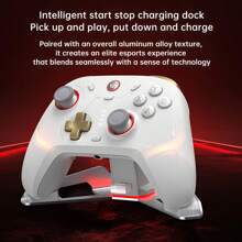 GAMESIR Cyclone 2 Spielcontroller mit Dual-Trigger (umschaltbar zwischen Hall-Effekt-Trigger und Mikroschalter-Trigger), 1000Hz Übertragungsrate, anpassbare RGB-Beleuchtung, 6-Achsen Motion Sensing, 3 Verbindungsmodi