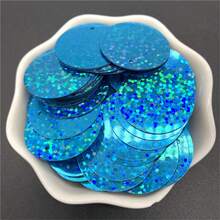 200 件 25 毫米 PVC 扁平圆形散片，带 1 个侧孔，亮片缝纫婚礼工艺配件 DIY 吊坠亮片饰边