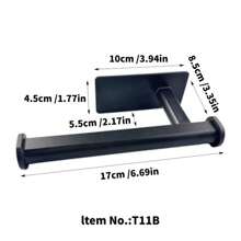 1PC Black Paper Tissue Rack, Punch Free Wall Mount With Adhesive For Easy Installation, Wall Mount For Kitchen, Towel Holder Under Cabinet Paper Towel Rack For Bathroom Kitchen Pantry Sink Balcony Toilet Paper Holder, Storage Rack For Cling Film/Foil, Slouchy Self-Adhesive