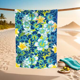 Extra Large Quick Dry Ultra Fine Fiber Beach Towel - Colorful Floral Pattern, Lightweight And Sand-Free, Ideal For Beach, Pool, Camping & Travel, Great Valentine's Day Gift, Camping Gear | Vibrant Towel Design | Super Soft Microfiber Towel, Beach Essentials, Beach Accessories, Pool Float