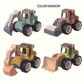 1 pieza Juego de Modelo Miniatura de Camión Creativo DIY, Juguete para Niños, Regalo de Navidad, Color y Patrón Aleatorios, Modelo de Camión de Bomberos, Juguete de Excavadora, Vehículo de Ingeniería Miniatura de Inercia, Juguete de Bulldozer de Ingeniería, Regalo de Cumpleaños y Navidad para Niños y Niñas, Relleno de Calcetín Navideño