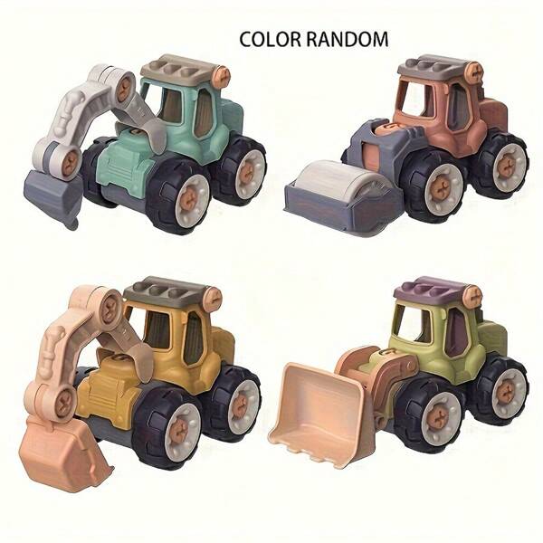 1 Pc Vehicle Model Creative DIY Miniature Truck Set, Colors And Patterns Random Fire Truck Model, Excavator Car Toys, Mini Inertial Engineering Vehicle, Bulldozers Engineering Toy Birthday Christmas Gift For Boys Girls