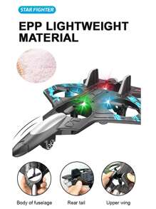 El avión de combate controlado por control remoto K479 ofrece la opción entre un control remoto con mando y un control remoto con sensor de gravedad. Está equipado con un sistema de ascenso/descenso con un solo toque, una función de giro de 360° y una función de vuelo en círculos.