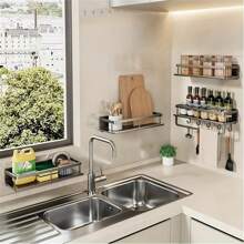 Badezimmer Duschkorb mit großer Kapazität, Badezimmer Aufbewahrungsregal ohne Bohren, Duschorganizer aus rostfreier Aluminiumlegierung mit 4 Haken, Badezimmer Duschablage Schulanfang