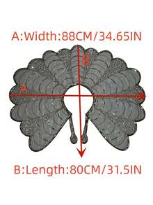 优雅亮片串珠披肩，饰以闪亮水钻，黑金配色，是婚礼和正式场合的完美配饰，尽显奢华气质，亮片点缀更添精致，亦可作为婚礼宾客披肩。 - 多色 - 查看 8