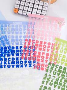 8 Sheets/Pack Vitality Alphabet Series Stickers, Gradient English Alphabet Pattern Design Handbook DIY Album Decoration Stickers, Gifts For Friends