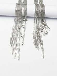 10 件不锈钢链条项链银色链条适用于 DIY 珠宝配件 - 銀色 - 查看 4