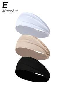 3条/6条装女士弹力宽运动头带，纯色，休闲户外跑步时尚发饰，头巾式头带，秋冬季发带蝴蝶结，适合度假装扮，女士优雅围巾，女士头巾，柔软头巾 - 彩色 - 查看 21