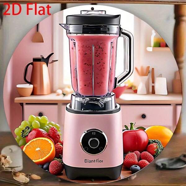 1 High Performance Multi-Function Blender With Ice Crusher - Compact 2D Flat Design To Save Space, Suitable For Protein Shakes, Smoothies, Fruits, Vegetables - Ideal For Mother's Day, Birthday, Housewarming Gifts, 2D Flat Design Great For Room Decor, Random Hole Placement