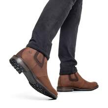 Men's Genuine Leather Casual Chelsea Boot Soft Durable Coffee 3001