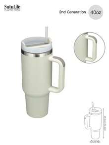 1个40盎司可重复使用真空保温水瓶，带提手、防漏盖和吸管，可长时间保温/保冷。 - 40盎司 - 查看 24