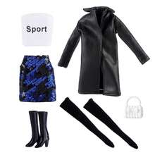 元秀 11.5 英寸时尚娃娃服装套装 - 包括皮夹克、时尚裤子、内衣、包和鞋子，适合 3-6 岁儿童，娃娃服装配饰 - 彩色 - 查看 7