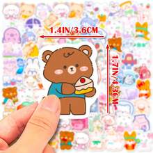 100/200张可爱小熊贴纸，乙烯基防水卡通贴纸套装，适用于水瓶、笔记本电脑、吉他、滑板、剪贴簿等，青少年成人适用，大包装贴纸