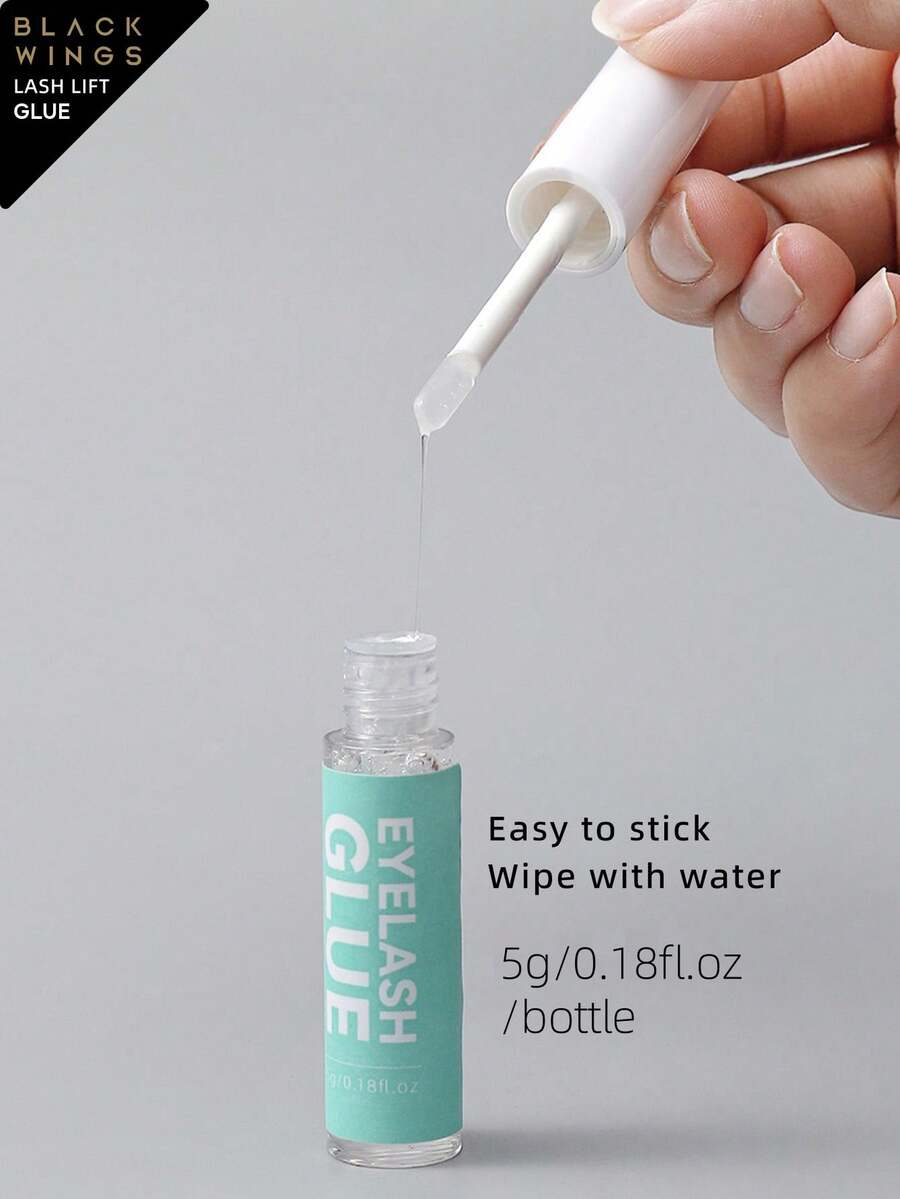 BLACKWINGS 5g 睫毛烫胶，硅胶睫毛夹，睫毛提升棒，化妆美容工具，可重复使用睫毛提升垫，睫毛胶，睫毛胶 - 無色 - 查看 1