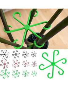 4 包耐用植物支撑夹：坚固的攀缘植物茎夹 - 塑料材质