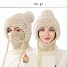 WarmthMax Knitted Beanie Hat - Windproof, Warm, Ear Protective, With Hood Neck Gaiter, Breathable, Moisture-Wicking, Essential For Outdoor Cycling, Suitable For Cold Weather, Halloween, Winter And Autumn - Multicolor - View 17