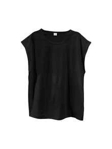 [Bestseller] 1 szt. męski czarny bezrękawnik sportowy, wygodny i przewiewny letni styl, uniwersalny strój na co dzień - Czarne - Zobacz 4