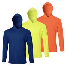 3pcs Men's Long Sleeve Hooded T-Shirts With Hood - 黃+橙+寶藍 - 查看 1