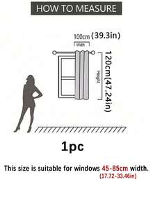 1pc Chocolate Brown Blackout Quiet Study Window Curtain - Chocolate Brown - View 25