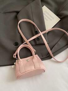 1 pieza Bolso de mano dulce de PU con apertura y cierre magnético, nueva bolsa de jardín, mini bolso de mensajero de hombro lindo y femenino, nicho de alta gama, pequeña bolsa de mano, correa de hombro cómoda adecuada para viajes diarios y compras, un regalo perfecto para niñas