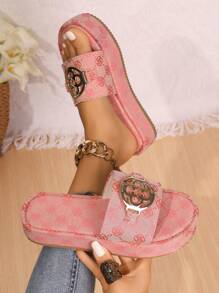Women's Fashion Outdoor Strap Thick Sole Slip-On Anti-Slip Embroidered Sandals
