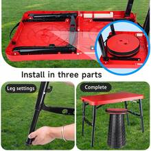 Juego portátil de mesa y taburete de camping, mesas de camping plegables y ligeras con red - Colocar - Ver 2