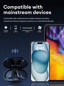 Lenovo Lenovo XT55 Bluetooth Earphones, Hanging Ear Style, 5.4 LED Power Display, Long Battery Life, HiFi Surround Sound, High Audio Quality, Low Latency, Clear Call With Microphone, Suitable For Music, Gaming And Sports, Wireless Earphones Compatible With Smartphones & Computers