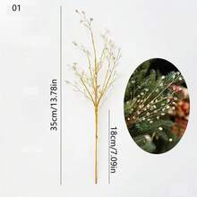 氛围装饰，圣诞创意装饰，人造花，人造植物，人造树枝，手工制作，透明金粉，星形，水滴形，宝石形，节日家居装饰 - 彩色 - 查看 9