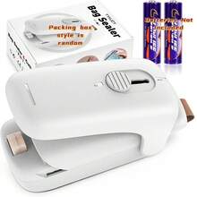 1pc Portable Mini Heat Sealer, Food Plastic Bag Sealing Machine, Handheld Home Small Thermal Sealing Device (Batteries Not Included. Need To Be Purchased Separately).