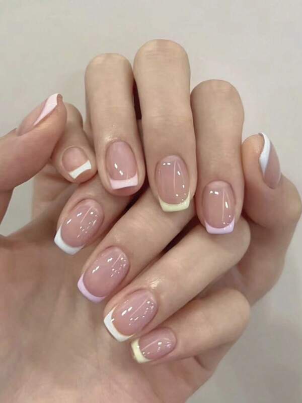 10PCS XS/S/M Almond Shape Pink Transparent White French Love Gradient French Neutral Nails Japanese Styls Press On Nails Almond Shape Press On Nails Extra Short Nail Supplies Fake Nails Art Short Nails Gel Nail Stickers Nail Kits Nail Kit For Gift Ldea Giving Kids Dress Up Accessories & 1pc Mini Nail File & 1sheet Adhesive Tabs