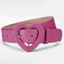 1 Piece Extended Heart Buckle Belt For Women, Decorative Dress Belt, Summer New Fashionable Heart Ins Style Belt, Suitable For Daily Commuting, Going Out With Friends, Vacation, Evening Party, Christmas Party, Great Gift For Valentine's Day Or Mother's Day For Yourself, Friends, Family, Girlfriend, Mother (Gift Packaging) Autumn, Fall, Halloween - 粉色 - 查看 7