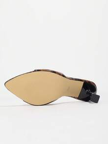 Jin Bei Qi 女士性感高跟鞋，尖头细高跟鞋，镜面闪亮，豹纹印花和彩色面料，优雅穆勒鞋，适合春夏派对、婚礼、社交活动