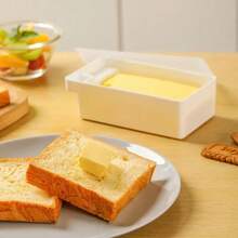 Caja de almacenamiento con tapa para cortador de queso y mantequilla, contenedor de mantenimiento fresco, herramienta para hornear, cocina, hogar - L - Ver 3