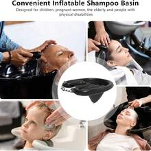 便携式充气洗头盆套装，移动沙龙PVC可折叠洗发盆水槽洗发托盘洗脸盆，适用于老人、孕妇护理产品
